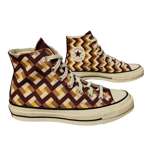 Converse Chuck Taylor 70 Classic Twisted High Top Womens 7 White Brown Maroon - Picture 1 of 16
